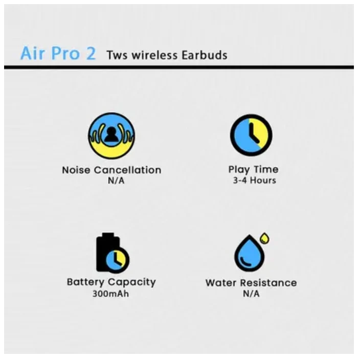 Airs Pro 2 True Wireless Earbuds Without Box